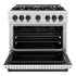 ZLINE 36"Classic Gas Range, Convection Gas Oven, DuraSnow® Stainless Steel, White Matte Door Matte Black CGRSZ-WM-36-MB