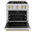ZLINE 30" Dual Fuel Range, Gas Cooktop, Electric Convection Oven Stainless Steel, Champagne Bronze CDRZ-30-CB