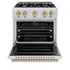 ZLINE 30" Dual Fuel Range, Gas Cooktop, Electric Convection Oven DuraSnow® Stainless Steel, Champagne Bronze CDRSZ-30-CB