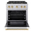 ZLINE 30"Gas Range, Convection Gas Oven, DuraSnow® White Matte, Gold SGRSZ-WM-30-G