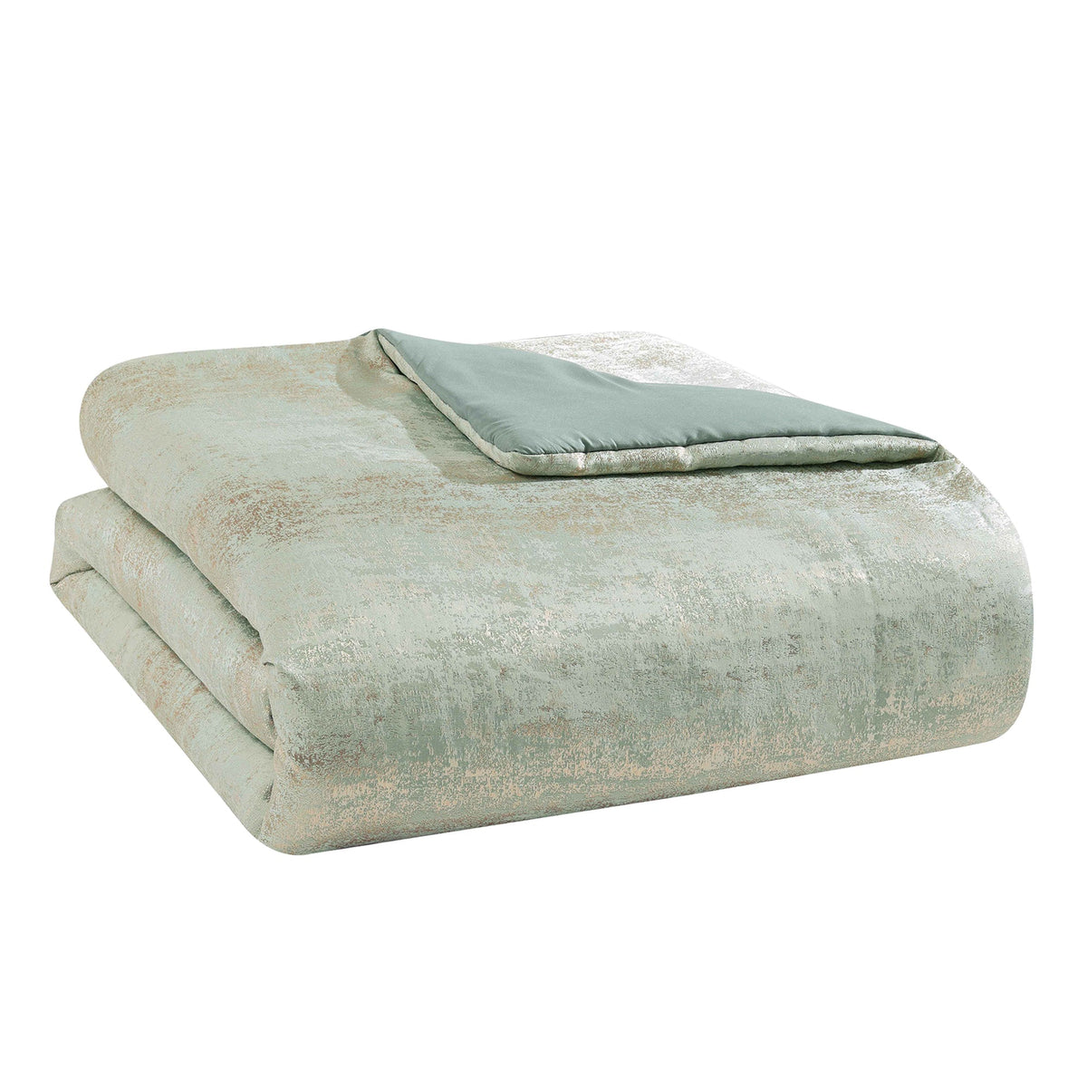 Vesta Gold Satin Circle-Quilted 7-Piece Comforter Set - Gold