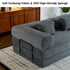Convertible Sleeper Sofa Bed With Cylindrical Pillow, With Fixed Shape Frame