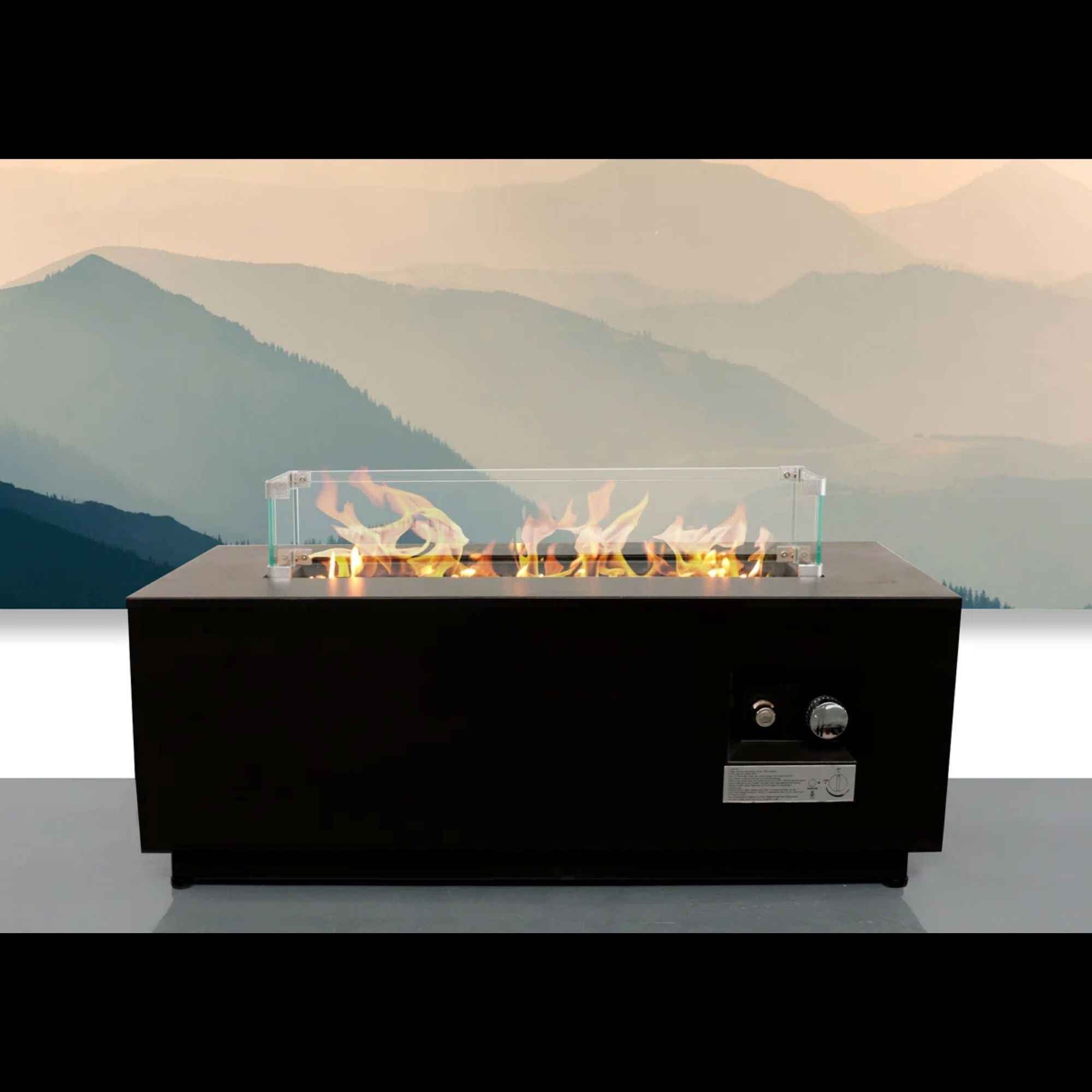 Modern Design Outdoor Fire Pit Table With Cover