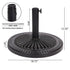 Black Rock Resin Outdoor Umbrella Base with Steel Support in Black Finish