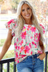 Marlee Floral Flutter Sleeve Casual Blouse