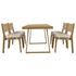 U_Style Multi-Person Outdoor Acacia Wood Dining Table and Chair Set
