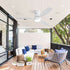 Indoor / Outdoor Ceiling Fan With Blades, Reversible DC Motor, Remote Controlled LED Light - White