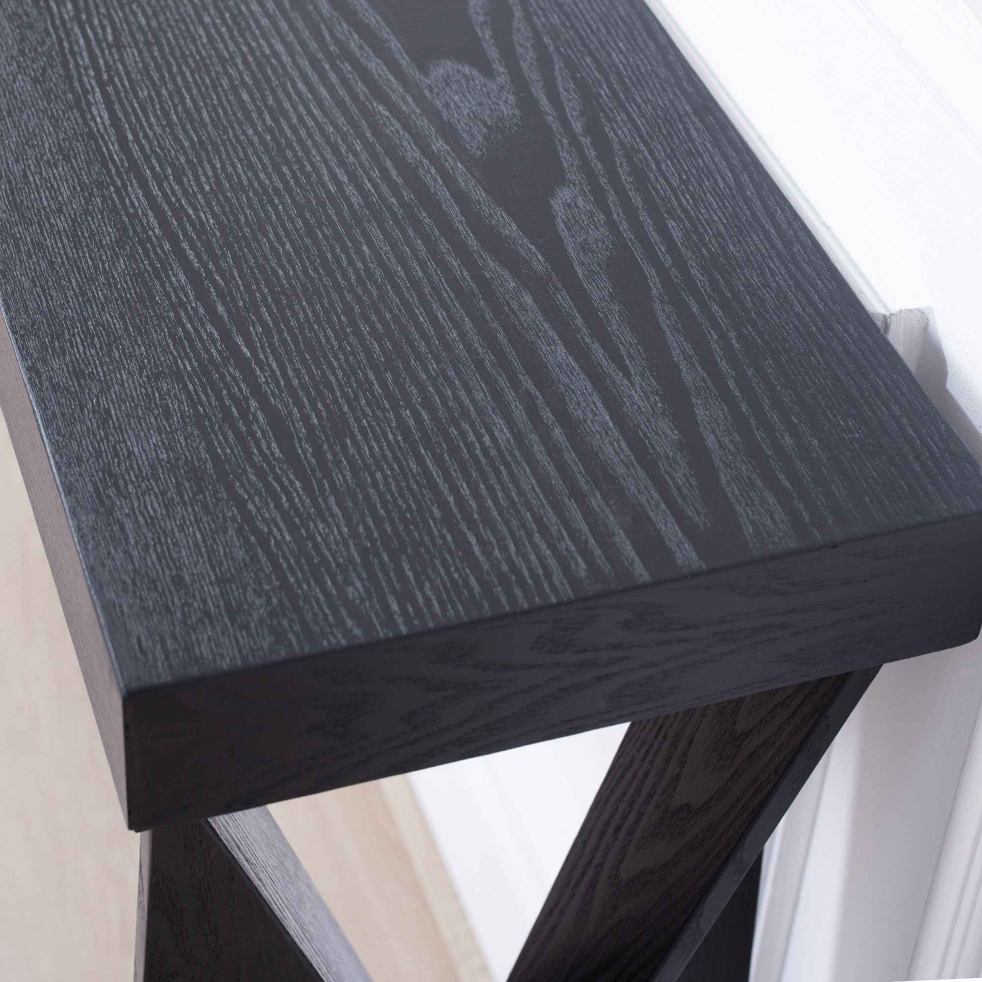 Console Table With Crossed Legs For Hallway - Black