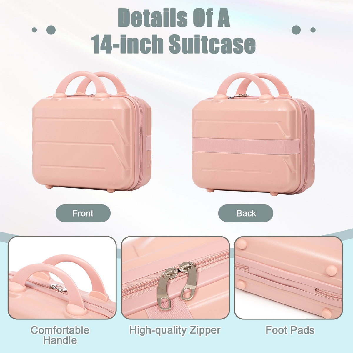 2-Piece ABS Spinner Wheel Luggage Set with Combination Lock