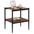 Modern Rectangle End Table (Set of 2) With Tempered Glass Tabletop And Layer - Brown