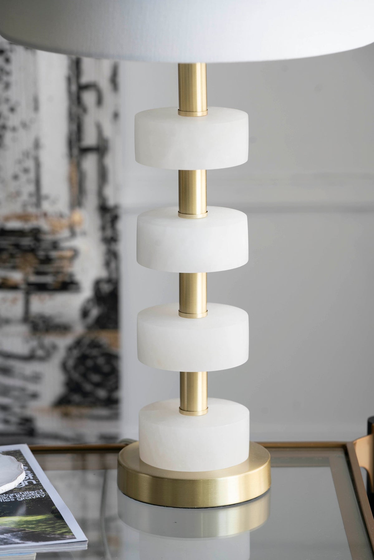 13x13x26 Marble Table Lamp