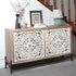 Carved 4 Door Cabinet, Storage Sideboard For Living Room - Multi