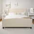 King Size Bed Frame with Upholstered Teddy Velvet Headboard