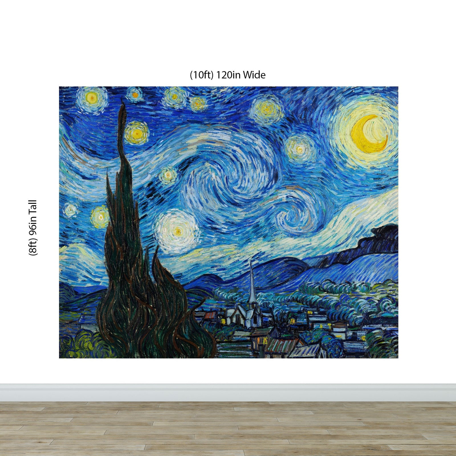 Vincent Van Gogh's The Starry Night Painting Wallpaper Mural.  #6742