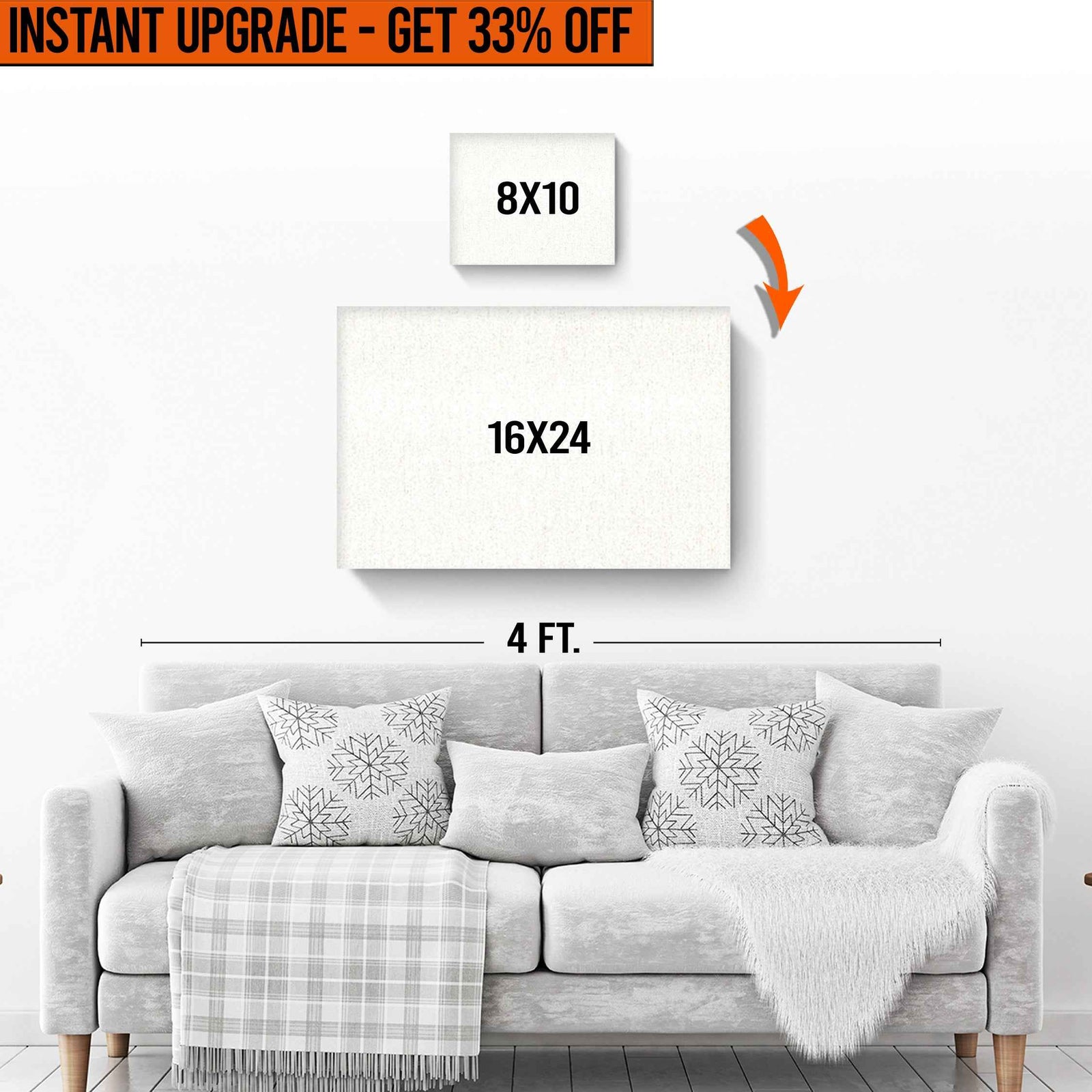 Upgrade Your 8x10 Inches Canvas To 16x24 Inches Canvas