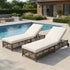 Outdoor Lounge Chair With 5 Position Backrest With Cushion And Wheels