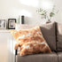 DaDa Bedding Amber Orange Brown & White Cozy Faux Fur Euro Throw Pillow Cover (M3396)