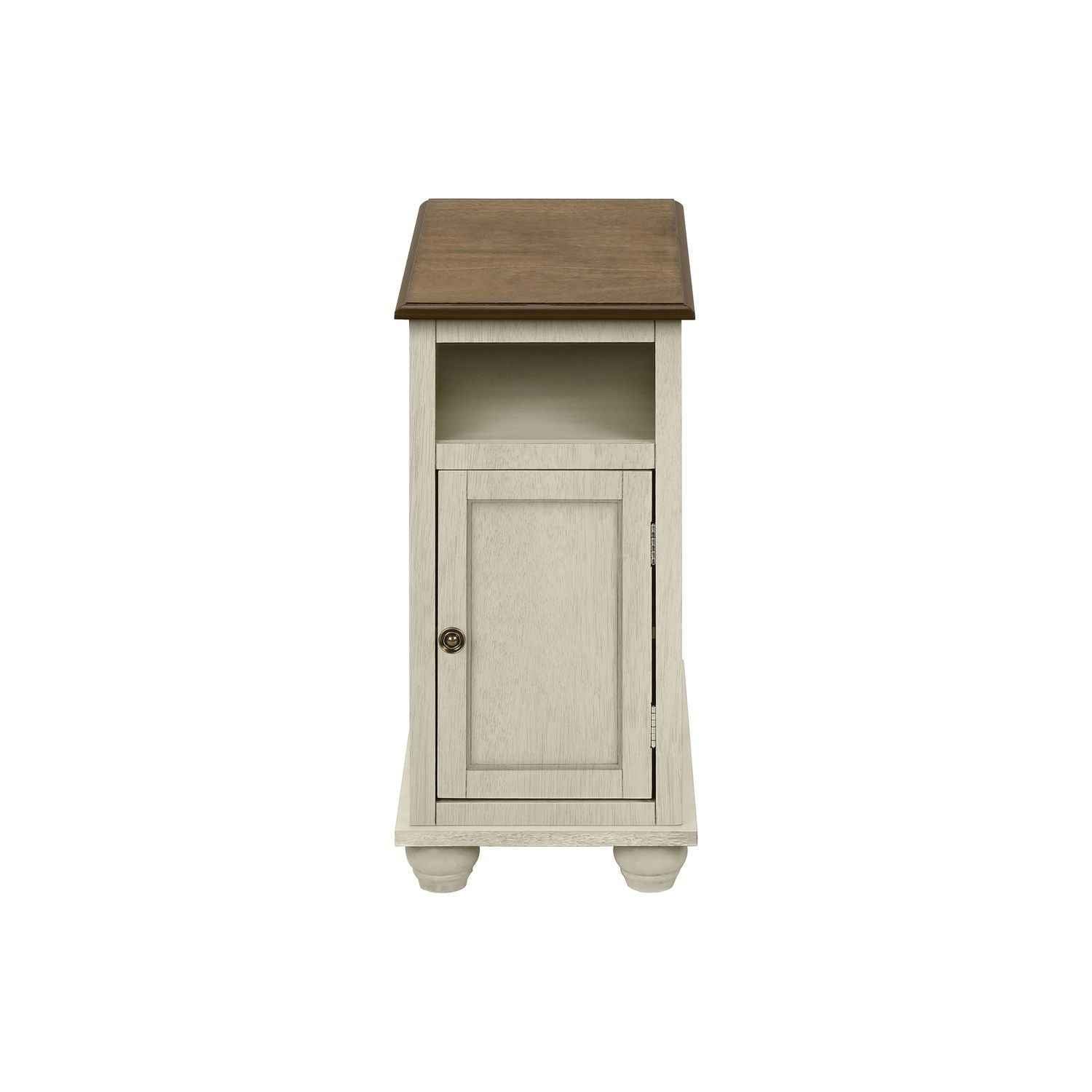 Accent End Table, Storage, Traditional - White