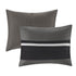 7 Pc Pieced Faux Suede Comforter Set in Black for Queen Beds
