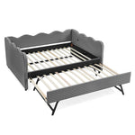 Gingham Daybed With USB Charging Port, Wave-Shaped Design
