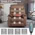 Power Lift Recliner Chair for Adults Elderly Lay Flat Velvet Recliners with Massage Heating, Extended Footrest, Wireless Charging Device, USB Ports, Cup Holder, Lumbar Pillow