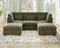 Oversized Modular Sofa, Extra Deep Cloud Chenille Sectional Couch with Ottoman Chaise, Fluffy Chenille 5 Seater Sofa Bed for Living Room, Villa (U Shape 5 Seater, Chenille Green)
