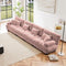 Modular Sectional Sofa Cloud Couch 4-Seater Deep Seat Sofa Couch, Oversized Couch Bed Sectional Couch with Round Bolster Armrests 6 Pillows, Modern Sofa Chair Comfy Couch(Pink)