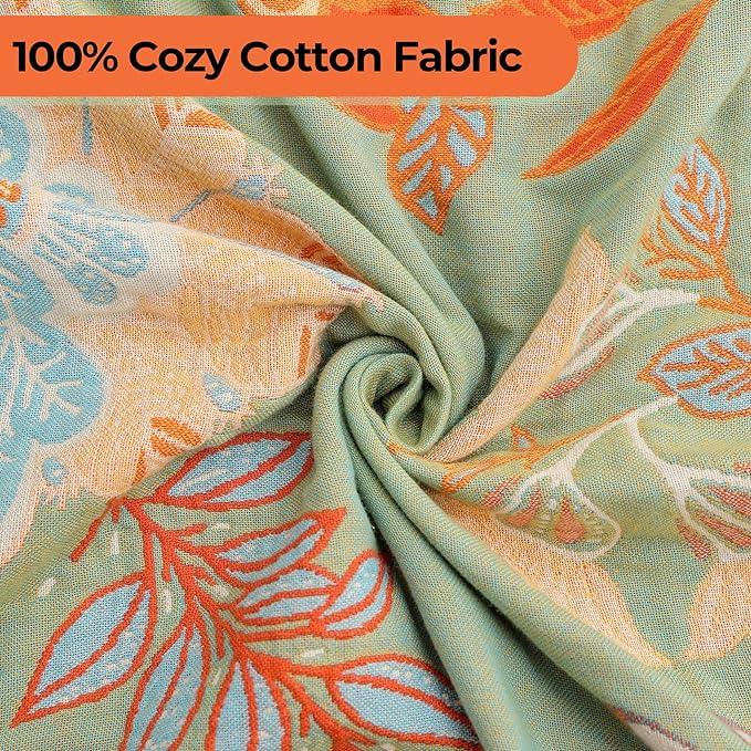 Boho Throw Blanket for Bed-Soft Cotton Rustic Quilt 80