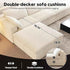118" U Shaped Modern Sofa Modular Sectional Cloud Couch with 2 Ottoman,Upholstered Couches with Corduroy Fabric for Living Room Furniture,Bedroom and Apartment,No Assembly Required,White