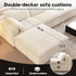 118" L Shaped Modern Sofa Modular Sectional Cloud Couch with Ottoman,Deep Seat Upholstered Couches with Plush Corduroy Fabric for Living Room Furniture,Bedroom and Apartment,No Assembly Required,White
