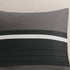 7 Pc Pieced Faux Suede Comforter Set in Black for Queen Beds