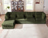 Oversized Modular Sofa, Extra Deep Cloud Corduroy Sectional Couch with Ottoman Chaise, Fluffy Corduroy 5 Seater Sofa Bed for Living Room, Villa (L Shape 5 Seater, Corduroy Green)