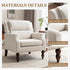 Kidol & Shellder White Oversized Accent Chair for Living Room Mid Century Modern Reading Chair with Back Wide Upholstered Comfy Single Sofa Chair for Bedroom Lounge Side Corner Chair Fabric Armchair