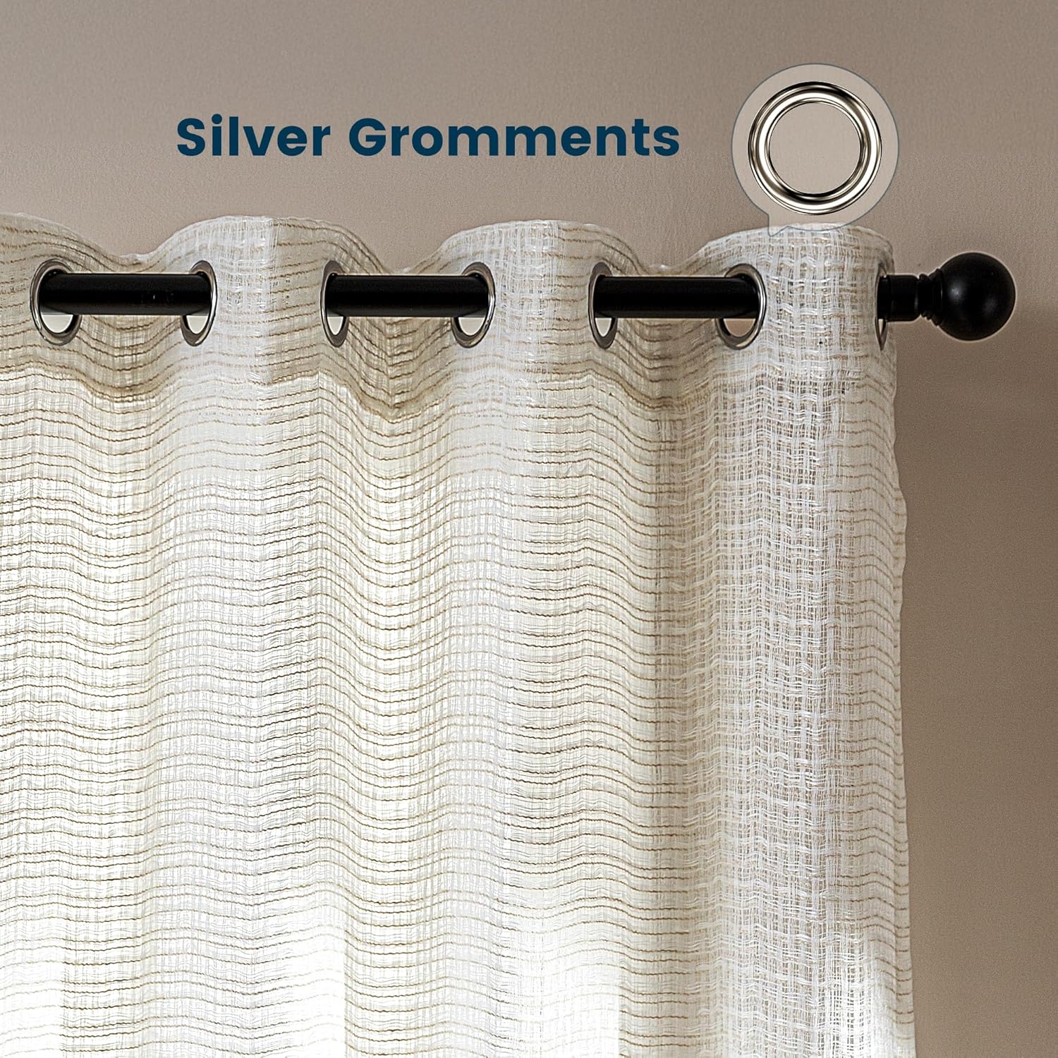Sheer Curtains 2-Piece Set for Living Room/Bedroom