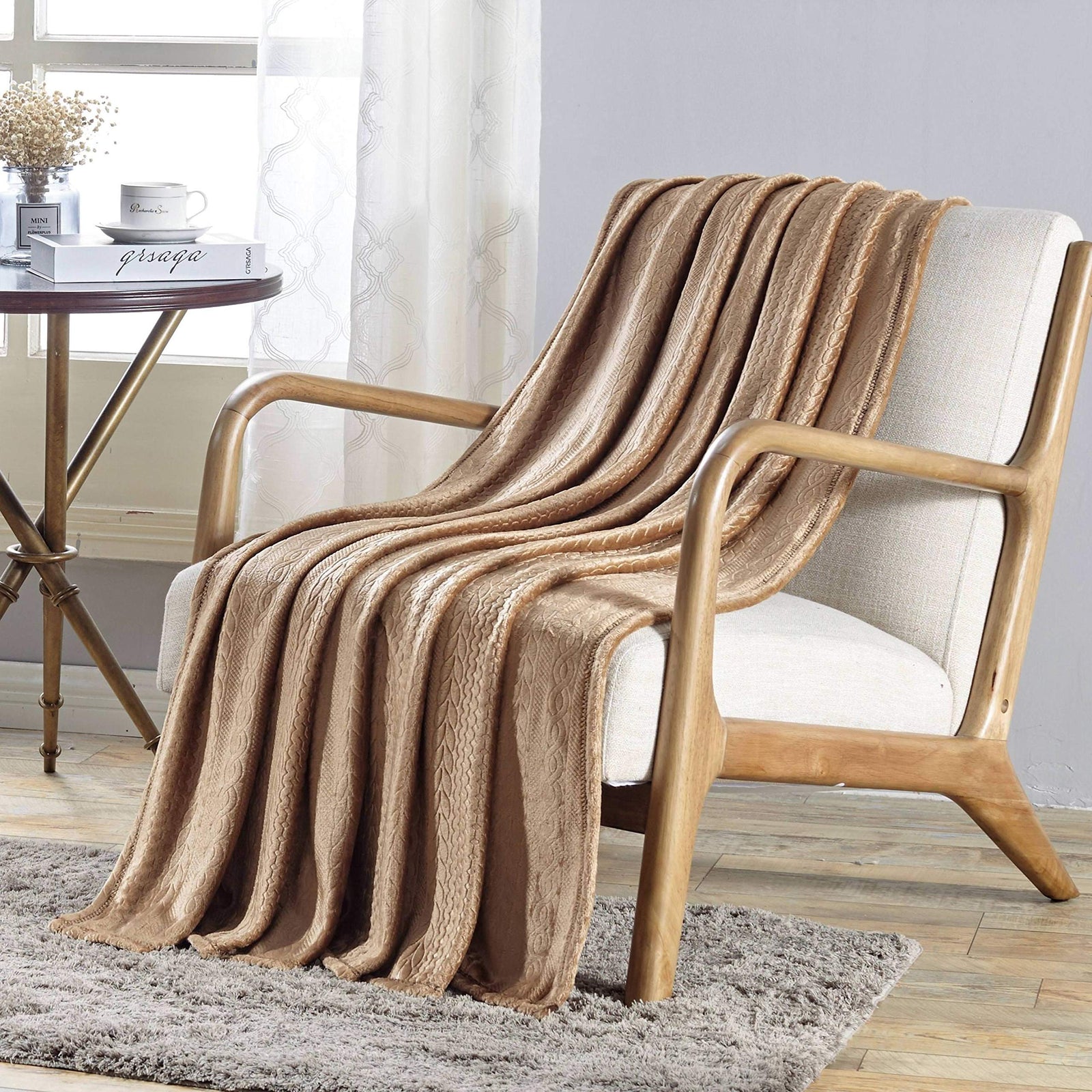 Decor & More Double Helix Embossed Ultra Lush Throw Blanket (50