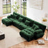 Modular Sectional Sofa, Comfy Cloud Couch 4 Seater Couch with Ottoman, Sectional Couches for Living Room, Modern Chenille U Shaped Couches, Sleeper Deep Seat Sofa with Throw Pillows, Green