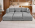 Oversized Modular Sofa, Extra Deep Cloud Chenille Sectional Couch with Ottoman Chaise, Fluffy Chenille 6 Seater Couch Bed for Living Room, Villa (Sofa Bed 6 Seater, Chenille Grey)