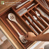 Premium Silverware, Flatware and Utensil Organizer for Kitchen Drawers, Food-Safe Contract Grade, Expandable from 16 to 28 In, Natural Acacia