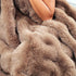RYNGHIPY Faux Rabbit Fur Throw Blanket Ruched Plush Fuzzy Blanket for Couch Bed Sofa Heavy Warm Comfy Throws for Living Room Bedroom Machine Washable (Solid Brown, 63''x79'')