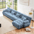 Modular Sectional Sofa, Comfy Cloud Couch 4 Seater Couch with Ottoman, Sectional Couches for Living Room, Modern Chenille L Shaped Couches, Sleeper Deep Seat Sofa with Throw Pillows, Blue