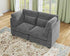 Oversized Modular Sofa, Extra Deep Cloud Chenille Sectional Couch with Ottoman Chaise, Fluffy Chenille 2 Seater Sofa Bed for Living Room, Villa (Loveseat Sofa, Chenille Grey)
