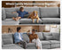 Oversized Modular Sofa, Extra Deep Cloud Chenille Sectional Couch with Ottoman Chaise, Fluffy Chenille 5 Seater Sofa Bed for Living Room, Villa (L Shape 5 Seater, Chenille Grey)
