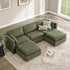 CHITA Oversized Modular Cloud Sectional Fabric Sofa Set, FSC Certified U Shaped Couch Reversible Chaise Modular Sectional,112 inch Width,5 Seat Modular Sofa Includes 2 Storage Ottomans, Moss Green