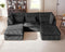 Oversized Modular Sofa, Extra Deep Cloud Corduroy Sectional Couch with Ottoman Chaise, Fluffy Corduroy 5 Seater Sofa Bed for Living Room, Villa (U Shape 5 Seater, Corduroy Black)