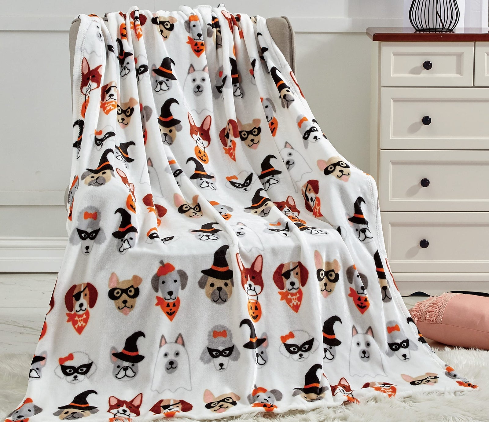 Decor & More Happy Halloween Microplush Throw Blanket (50