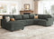 Nolany Sectional Sofa with Storage Ottoman, U Shape Couch with Chaise, Corduroy Modular Sectional Couch for Living Room, Green