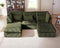 Oversized Modular Sofa, Extra Deep Cloud Corduroy Sectional Couch with Ottoman Chaise, Fluffy Corduroy 5 Seater Sofa Bed for Living Room, Villa (U Shape 5 Seater, Corduroy Green)