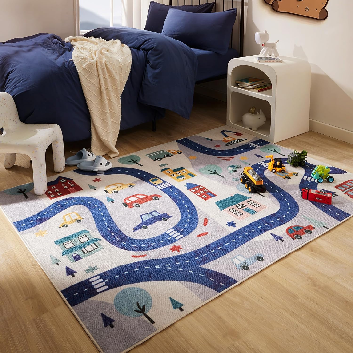 Kids Rugs for Playroom, Non Slip Area Rugs for Bedroom - City View