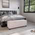 BELLEZE 47 Inch Storage Ottoman, Linen Storage Bench for Bedroom, Living Room, Entryway, Hallway, Foot Rest, Support 300lbs - Beige