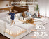 Oversized Modular Sofa, Extra Deep Cloud Chenille Sectional Couch with Ottoman Chaise, Fluffy Chenille 2 Seater Sofa Bed for Living Room, Villa (Loveseat Sofa, Chenille White)